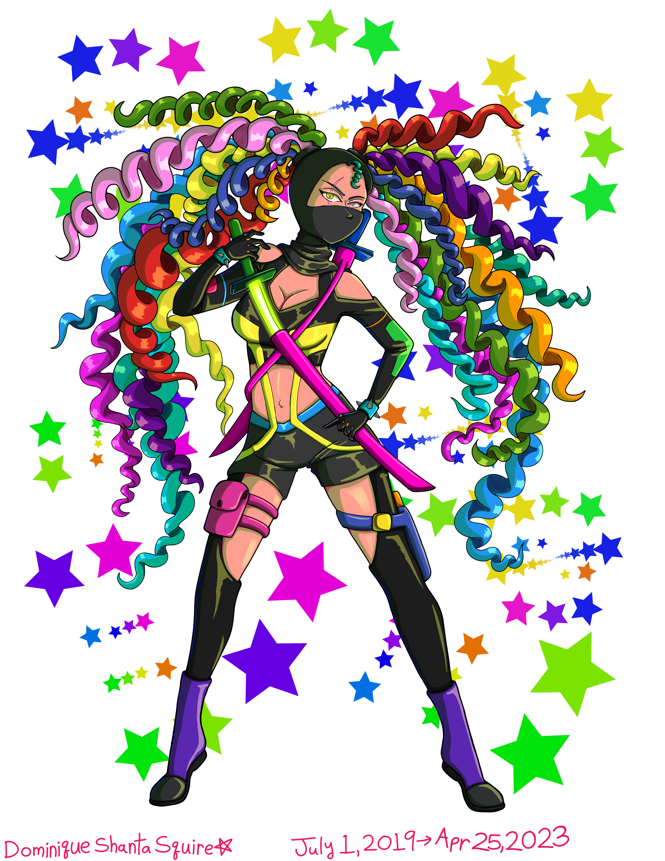 Neon Rainbow Ninja by LadyWitchscar on DeviantArt