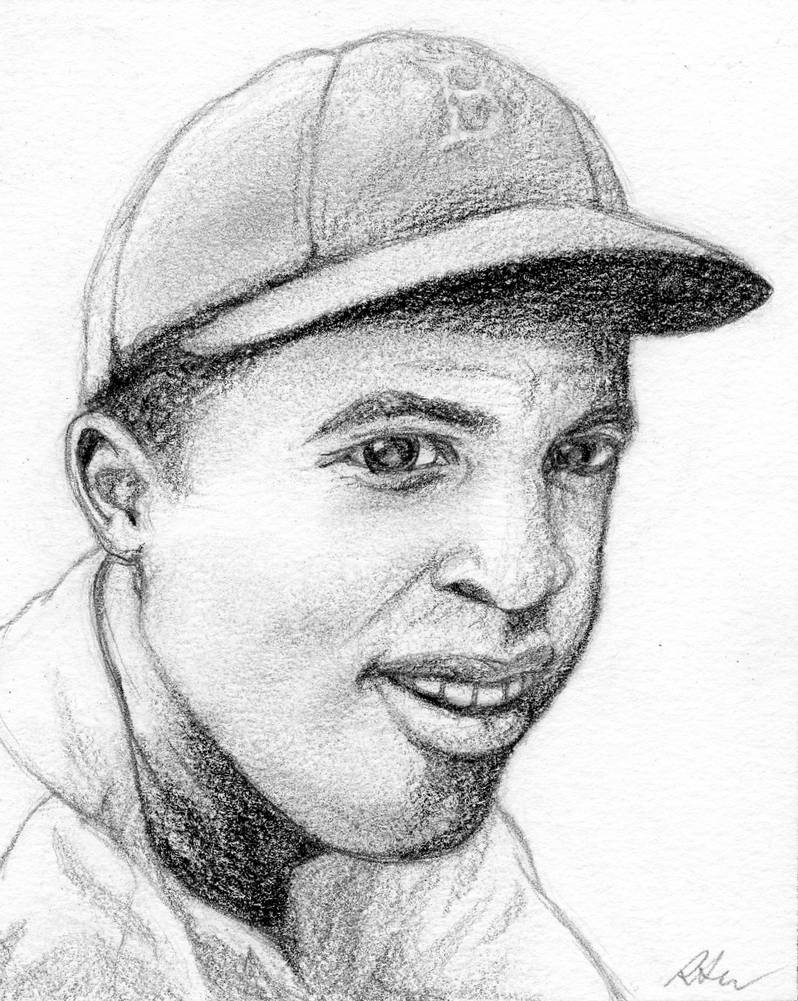 Drawing of Jackie Robinson by ArtmasterRich on DeviantArt