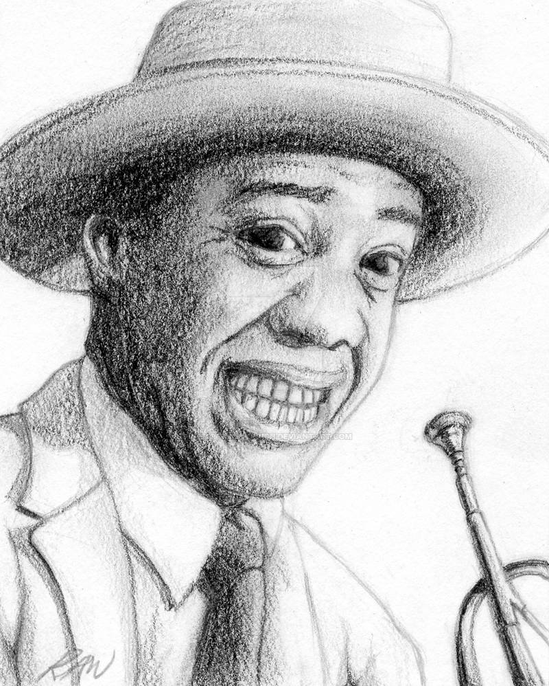 Drawing of Louis Armstrong by ArtmasterRich on DeviantArt