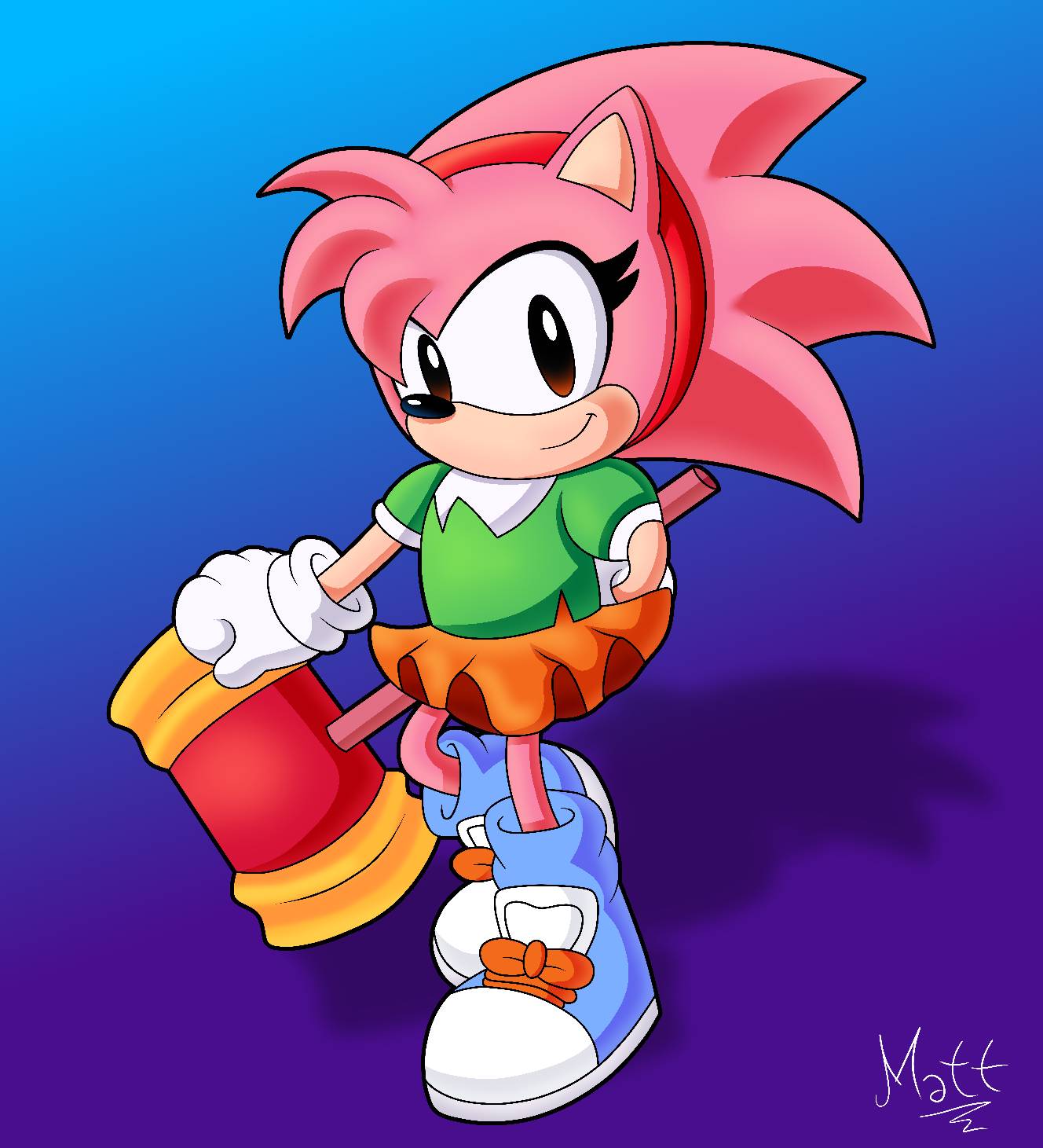 Amy Rose (Classic Version) by MatiPrower on DeviantArt