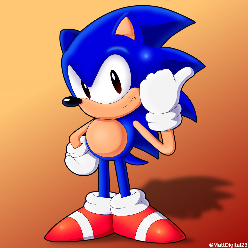 Sonic Classes Classic Sonic (Sonic 2 Pose) by MatiPrower on DeviantArt