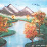 Beauty lake (watercolor art)