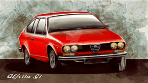 Alfa Romeo Alfetta Vintage Watercolor