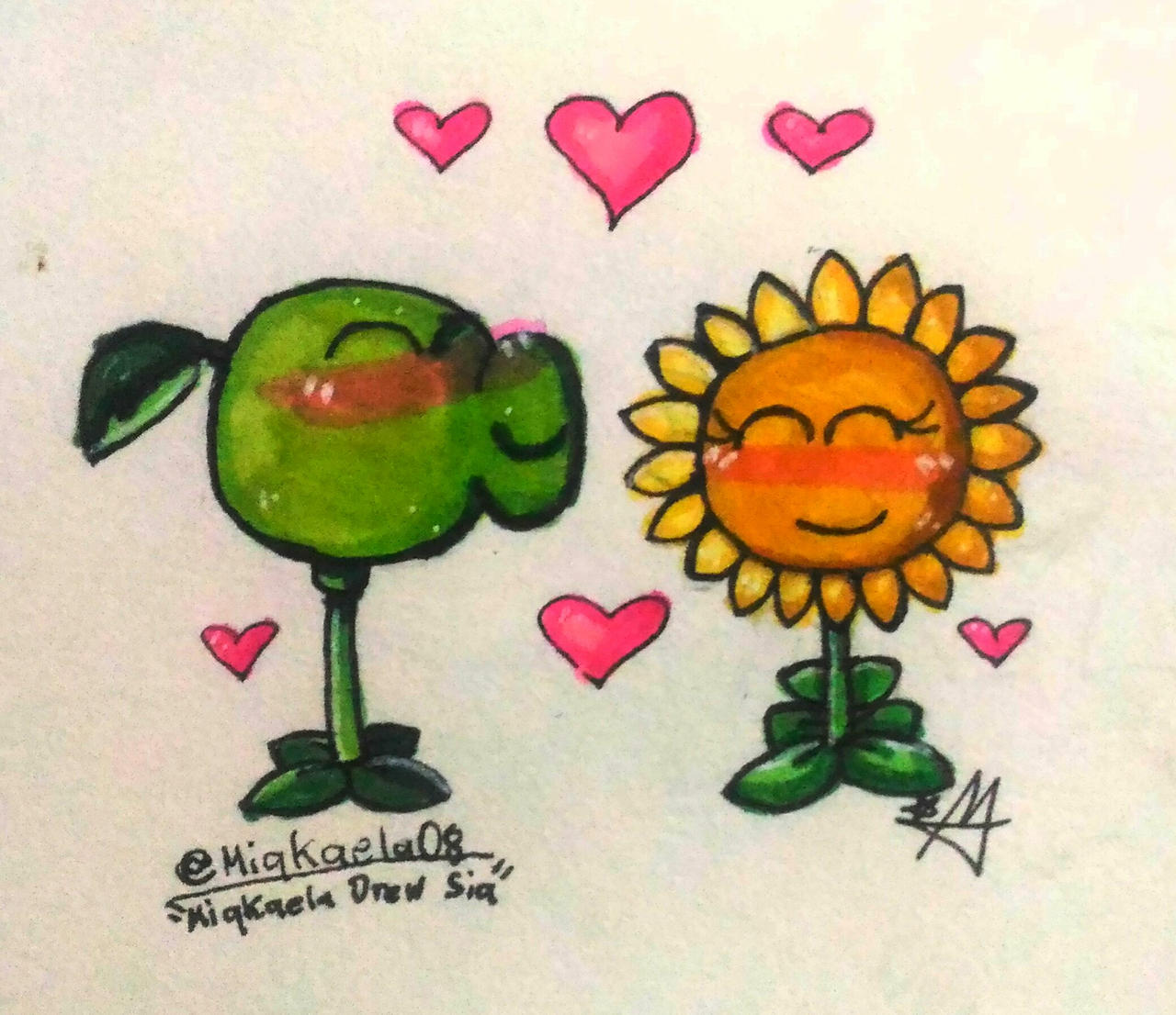 Drawing Peashooter X Sunflower By Miqkaela08 On DeviantArt drawing-peashooter-x-sunflower-by-miqkaela08-on-deviantart