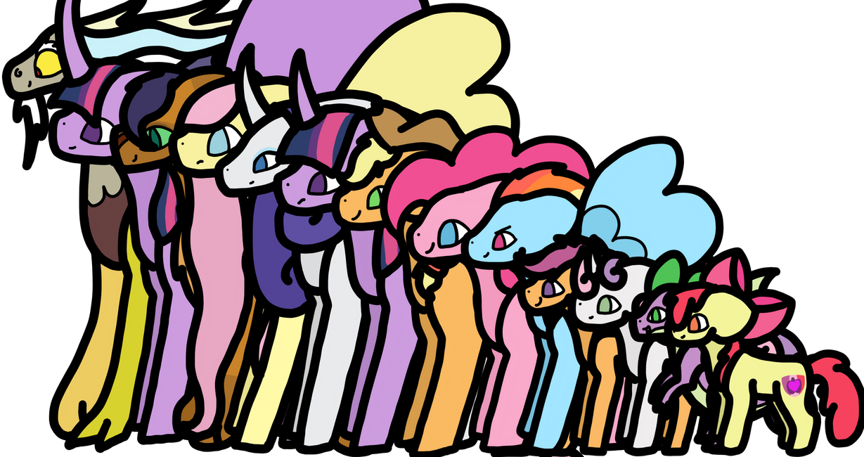 My Little Pony Redesign Height Chart by on DeviantArt