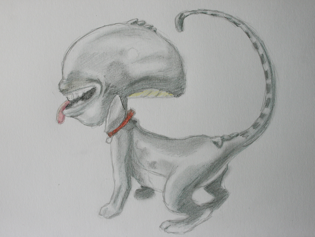 Xenomorph Dog Cartoon