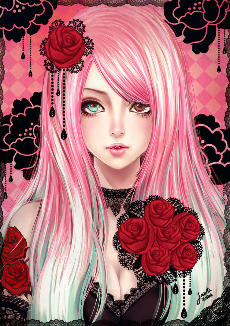 Розовая нарисованная девочка. Девушка с розовыми волосами арт.
