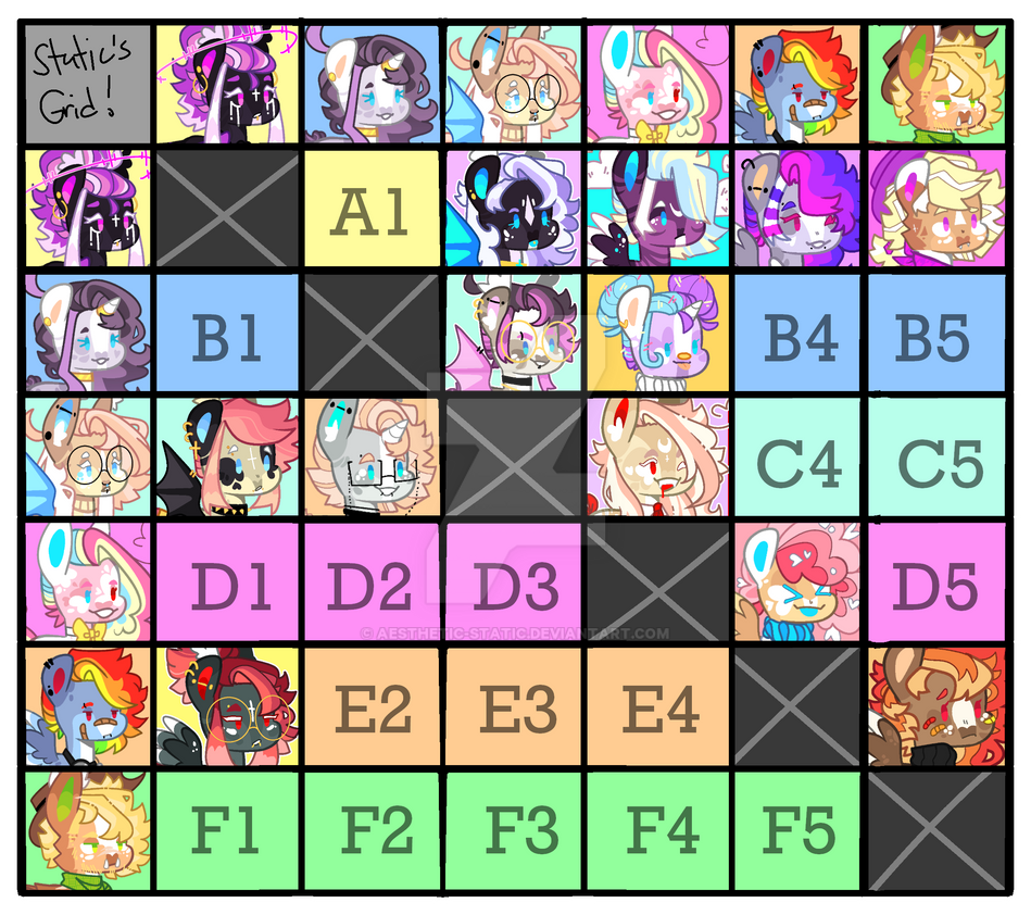 Main 6 shipping grid! - OPEN-ISH by Aesthetic-Static on DeviantArt