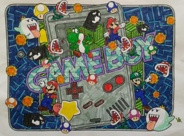 Gameboy Coloring Game Boy Coloring Page