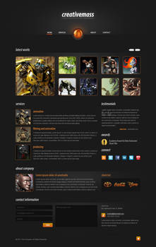 Dark Minimal Website Design .PSD