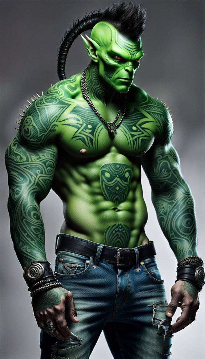 Alien Bulky thick muscular green alien by Inquisitor36 on DeviantArt