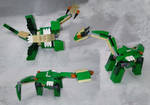 Three Views of a Lego Sauropod