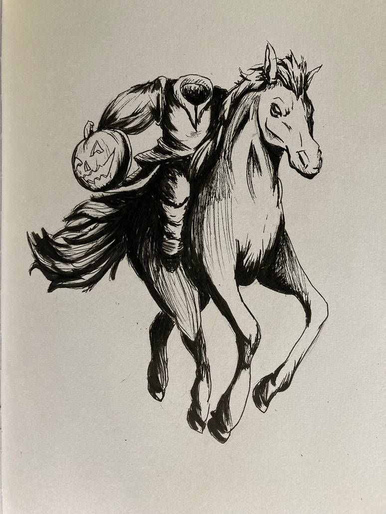 My drawing of the Headless Horseman