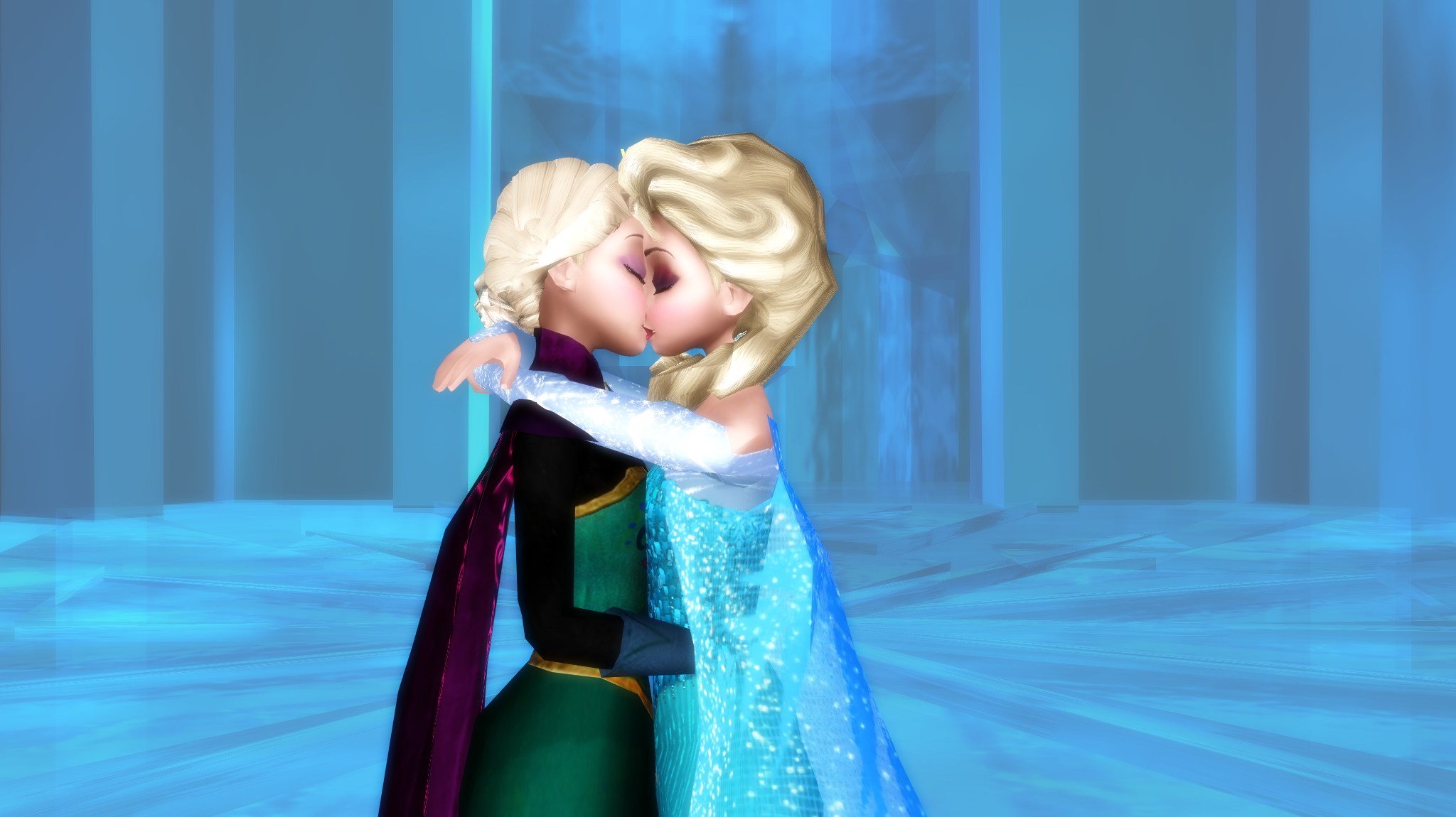 Elsacest - kiss in the ice castle by Master-5 on DeviantArt