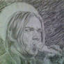 Old drawing of Blixa Bargeld