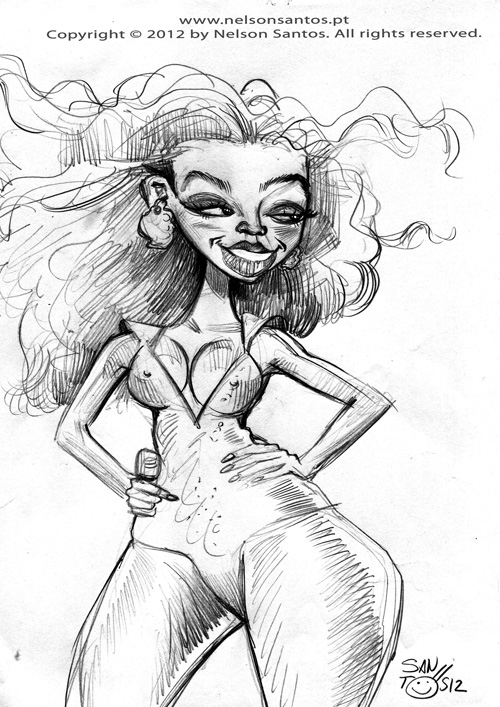 Beyonce caricature sketch