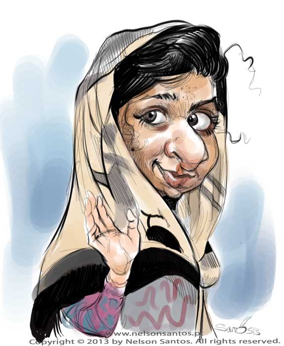 Malala caricature sketch by nelsonsantos