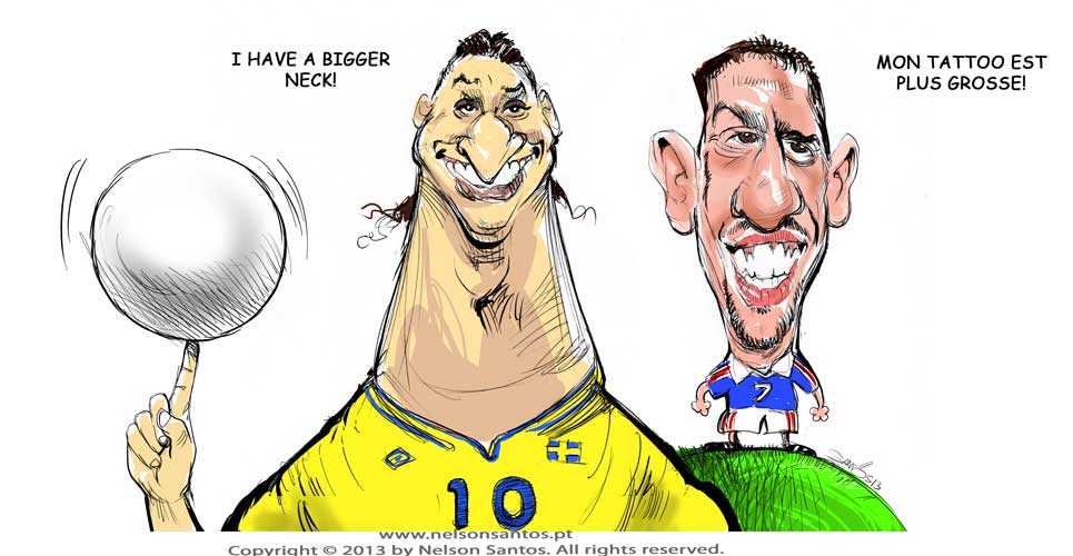 Ibrahimovic Ribery caricatures