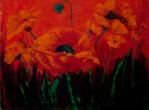 Abstract Red Poppies