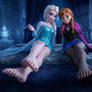 Elsa and Anna are relaxing