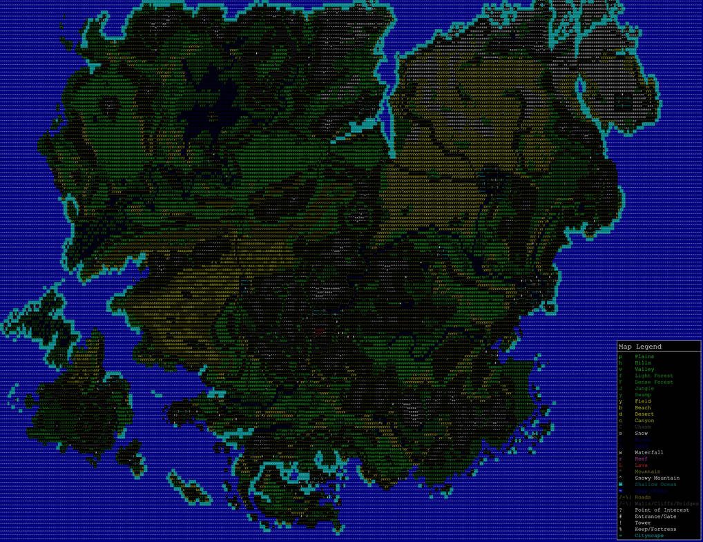 ASCII World Map by zippymalone on DeviantArt