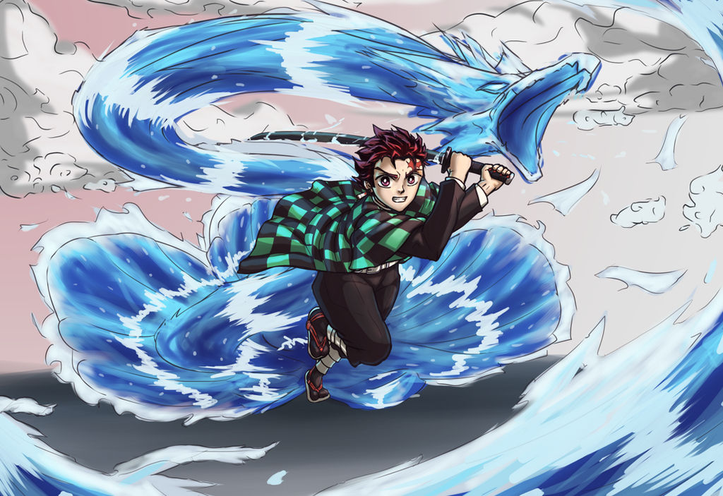 Demon Slayer Tanjiro Water Breathing by DazzCrisp on DeviantArt