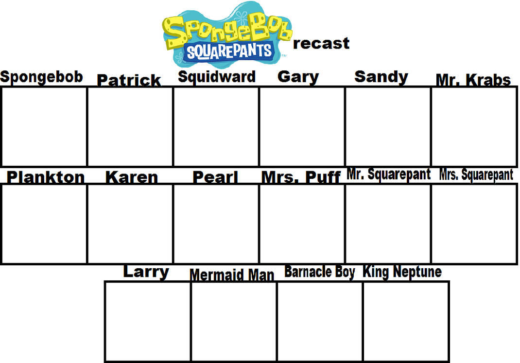 Recast Deviantart Base Spongebob Squarepants recast template by DaniellePuppyAllStar on DeviantArt