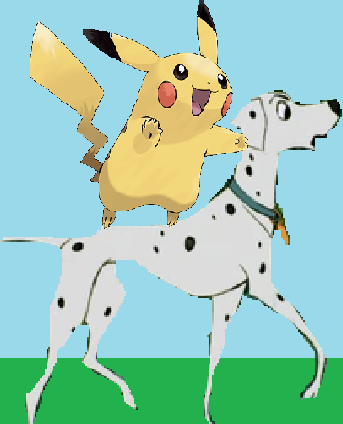 Pikachu riding on Perdita by Arvin-IranianPuppy on DeviantArt