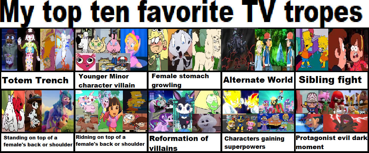 My top ten favorite TV tropes by Arvin-CuteAnimalFan on DeviantArt