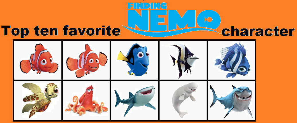 Nemo Characters Chart My top ten favorite Finding Nemo characters by CozyGlow-Sweetie-TF on ...