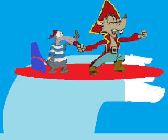 Snuk Computer Snuk and Captain Minus surfboarding by DaniellePuppyAllStar on DeviantArt