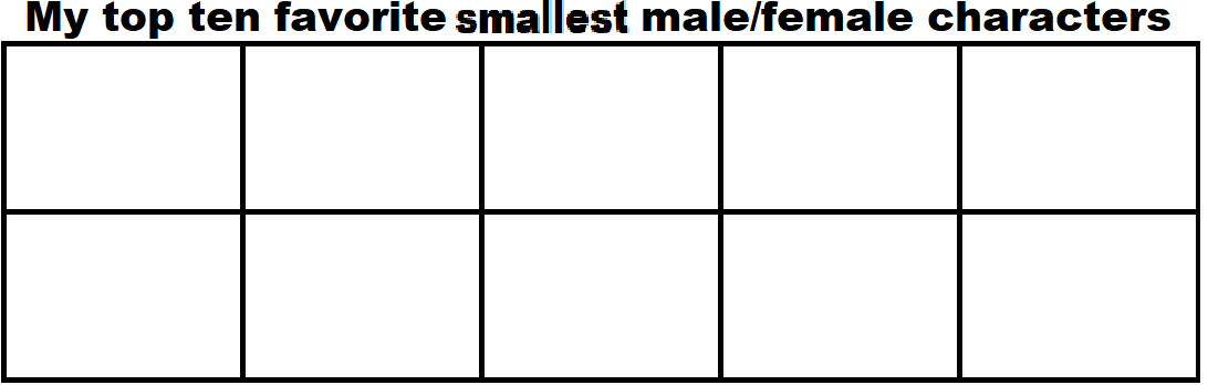 Random Empty Characters My top ten favorite smallest characters blank meme by Arvin ...