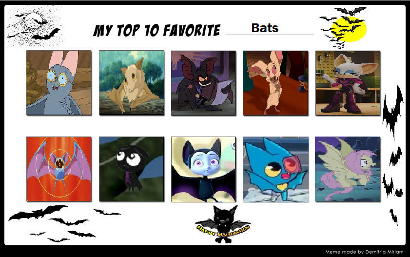 My top ten favorite bats characters by DaniellePuppyAllStar on DeviantArt