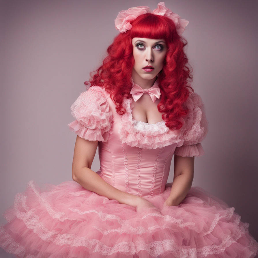 Sissy Boy With Long Curly Red Hair In A Pink Fril By Wishfullgurl On sissy-boy-with-long-curly-red-hair-in-a-pink-fril-by-wishfullgurl-on