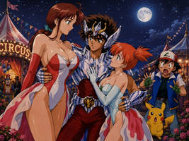 Ash finds Mom and Misty with Seiya at the Circus!
