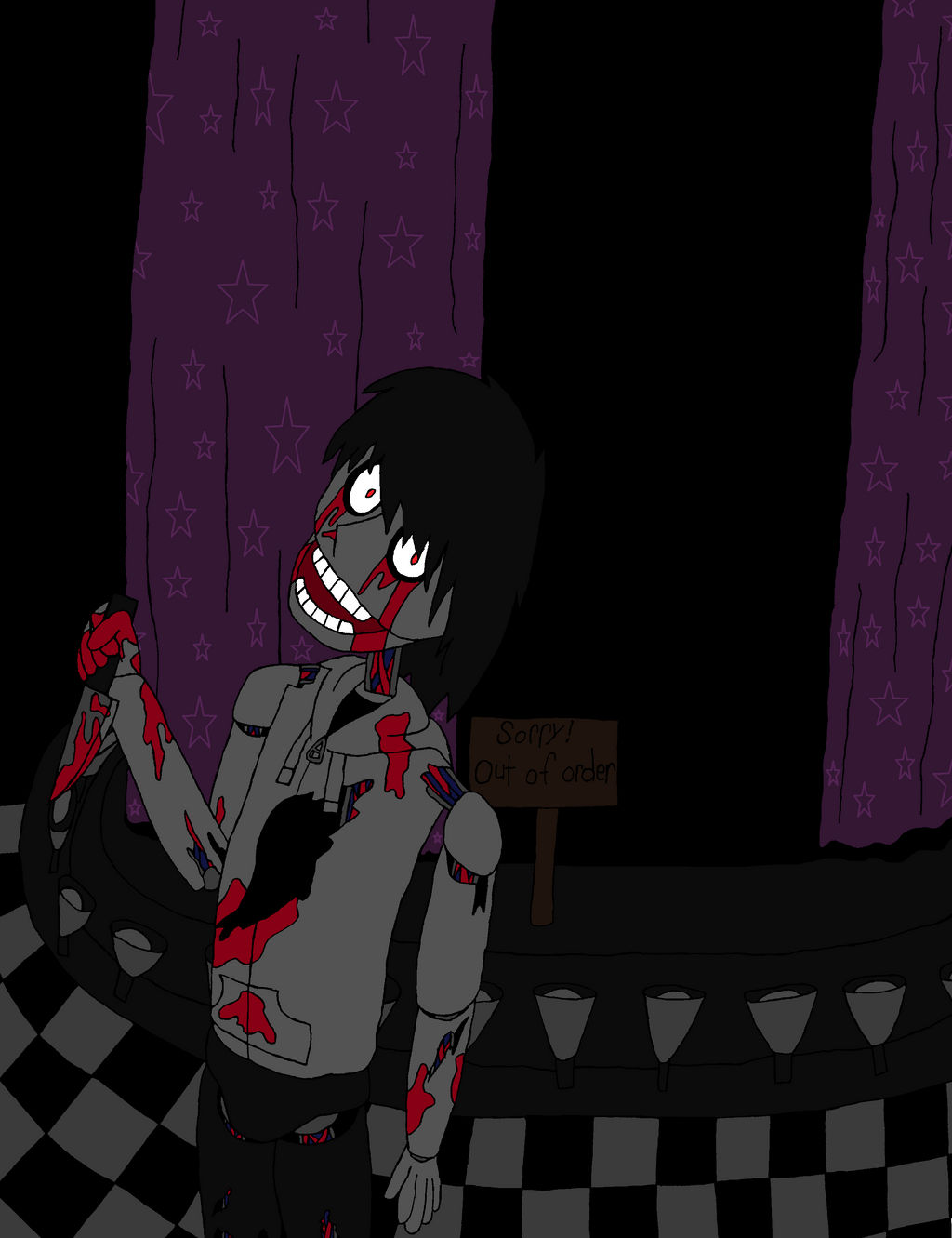 Five Nights at Slendy's - Jeff Out of the Curtains