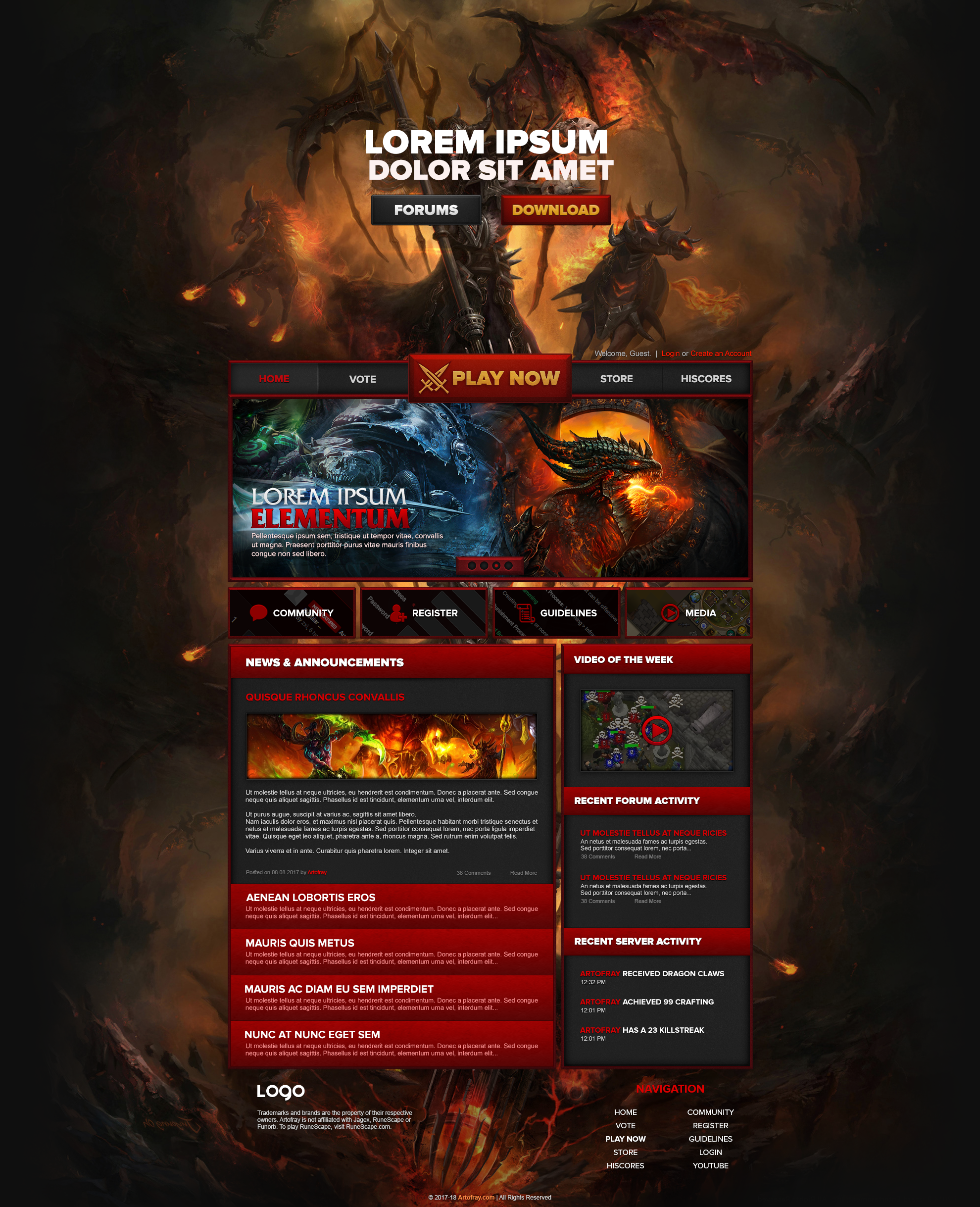 Mmorpg Website designs, themes, templates and downloadable graphic elements  on Dribbble