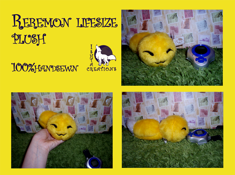 Reremon lifesize plush SOLD, accepting commissions