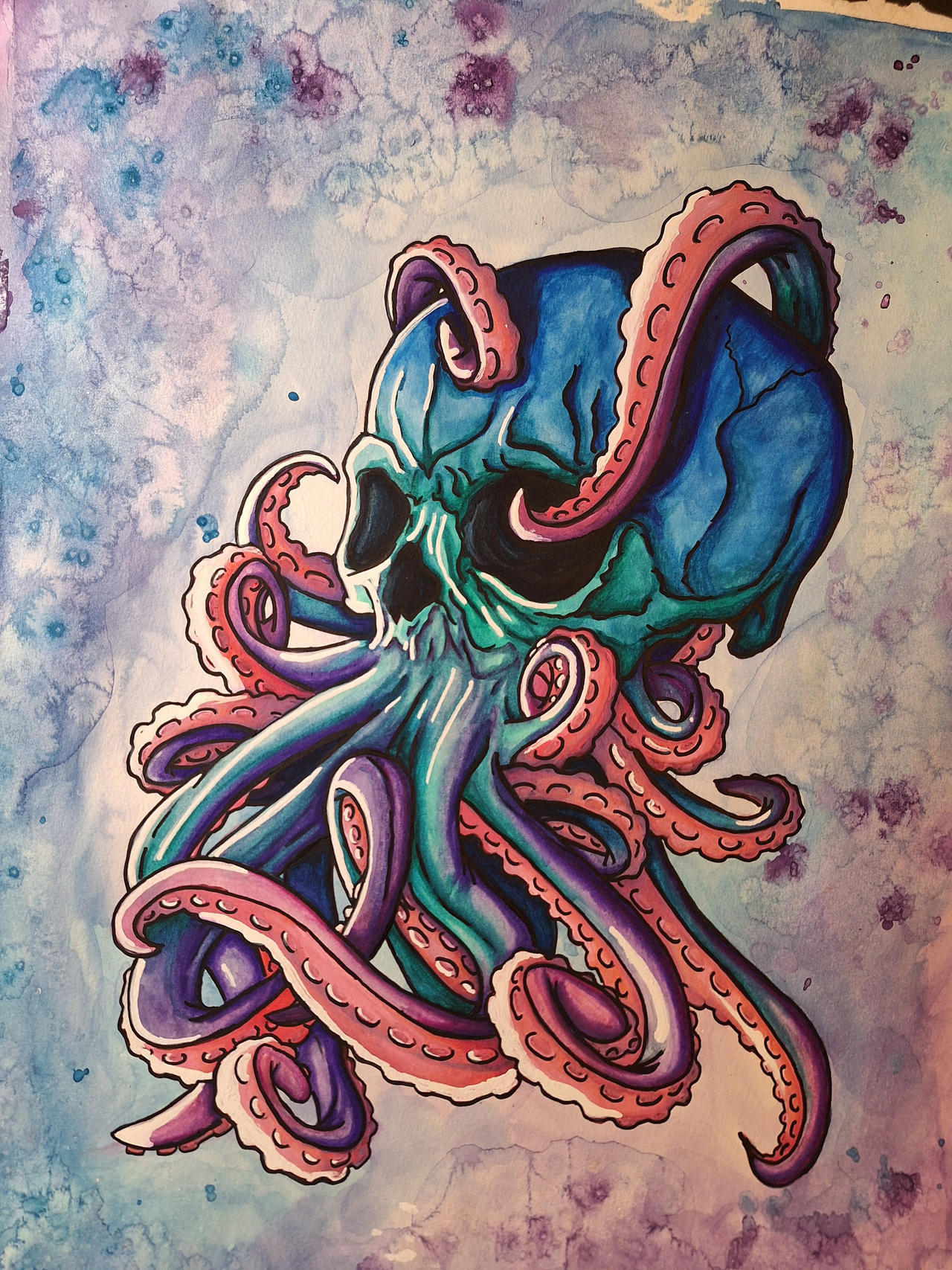 Improved Octoskull Watercolor