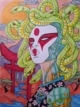 Cyberpunk Geisha Medusa