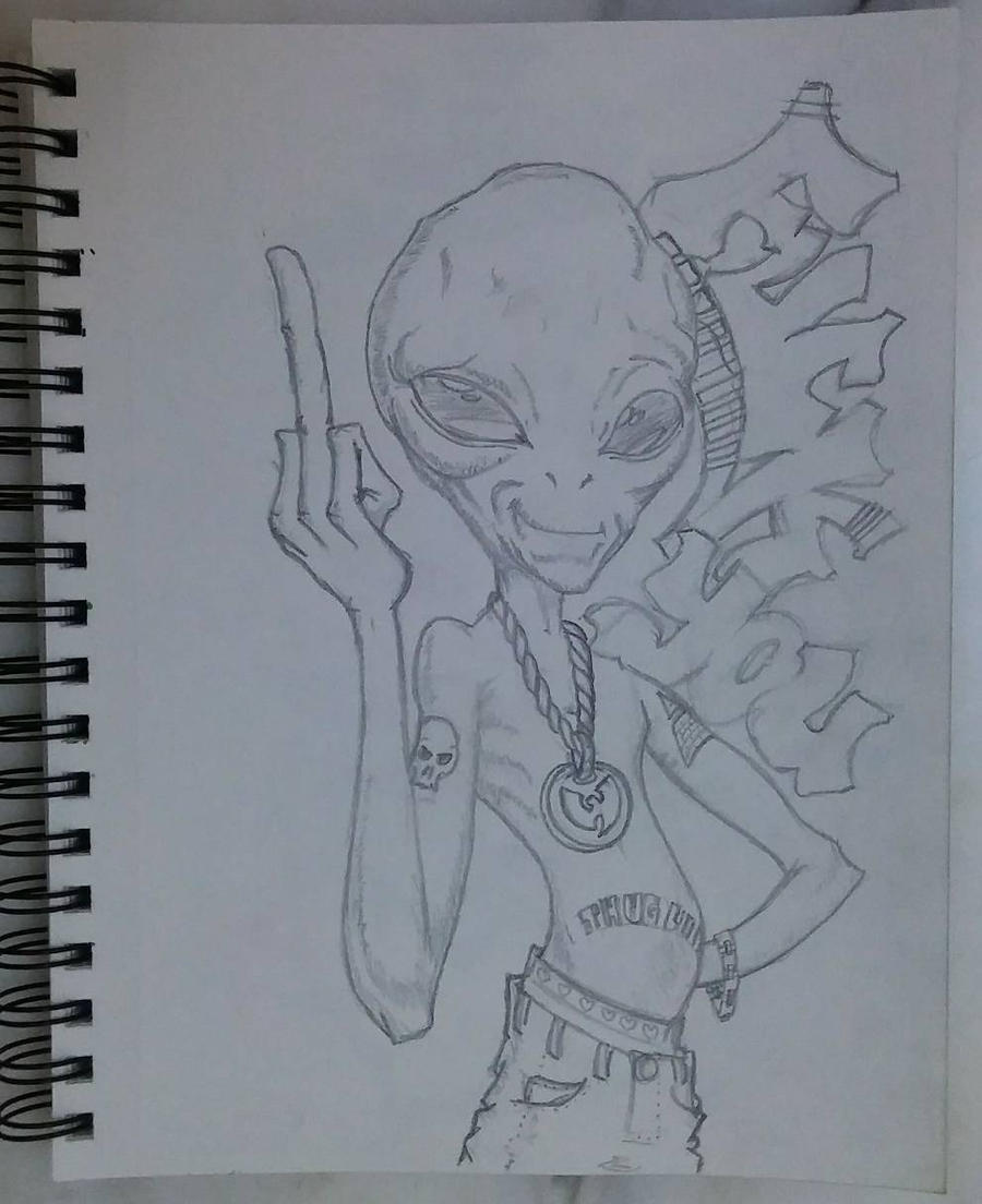 Alien Rapping Drawing Thug Alien 1 by BoricuaAero on DeviantArt