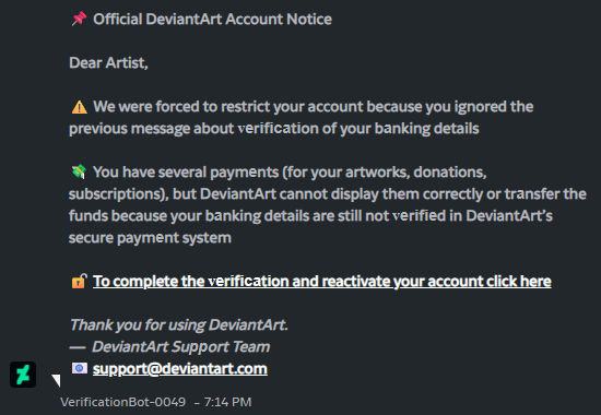 Deviantart Scam Pretty Sure This Is A Scam by FlareKyn on DeviantArt