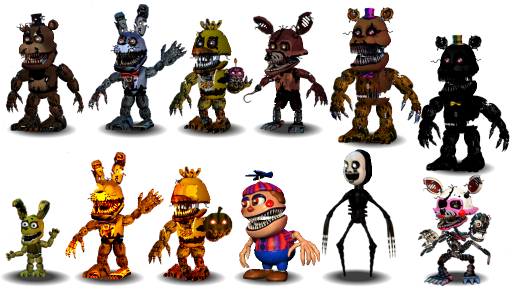 Fnaf 4 Characters Canon by aidenmoonstudios on DeviantArt.