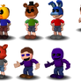 adventure fnaf 8 bit Characters