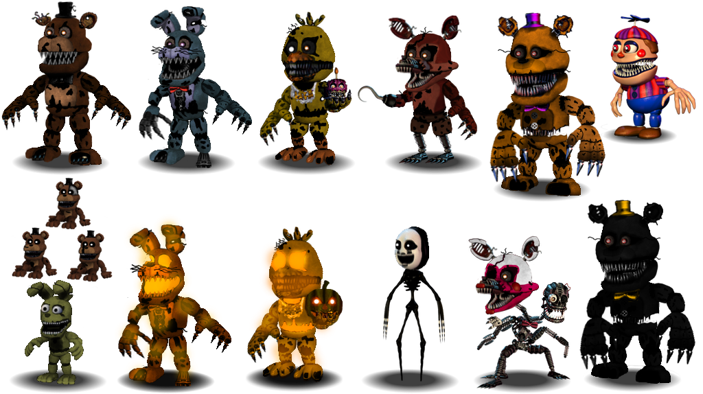 Fnaf 4 Characters Canon by aidenmoonstudios on DeviantArt