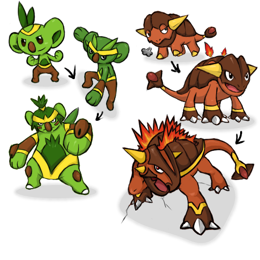 Fakemon colour sketch's