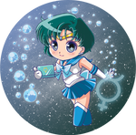 Sailor Mercury Button by Hadibou