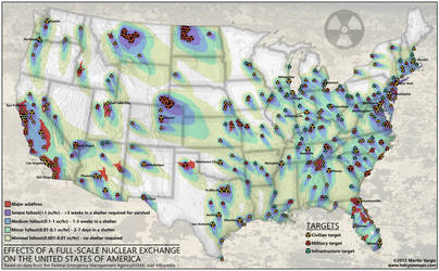 Effects of a full-scale nuclear war on the USA