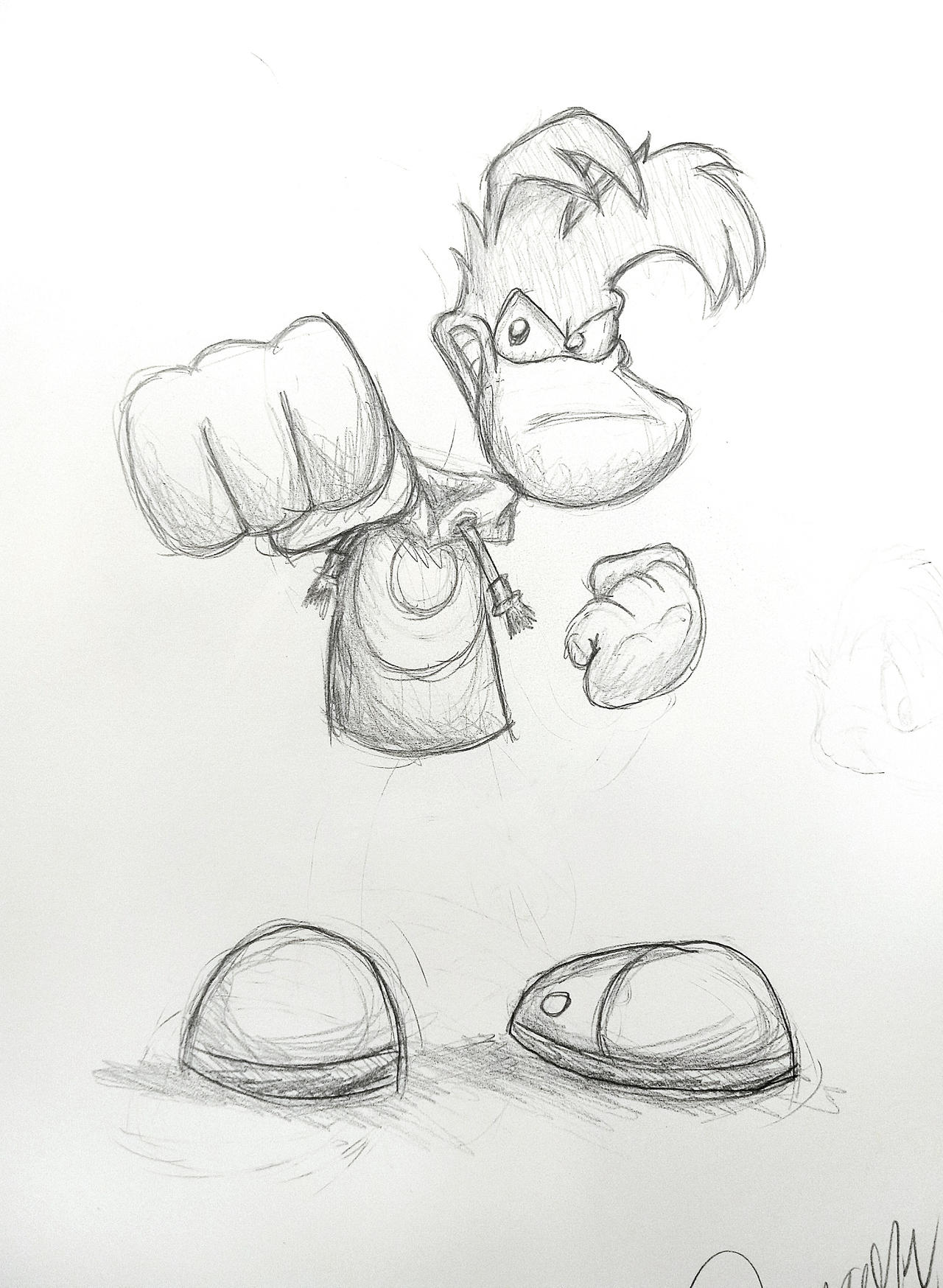 (Gift) Rayman 3 sketch drawing by SpongeDayron on DeviantArt