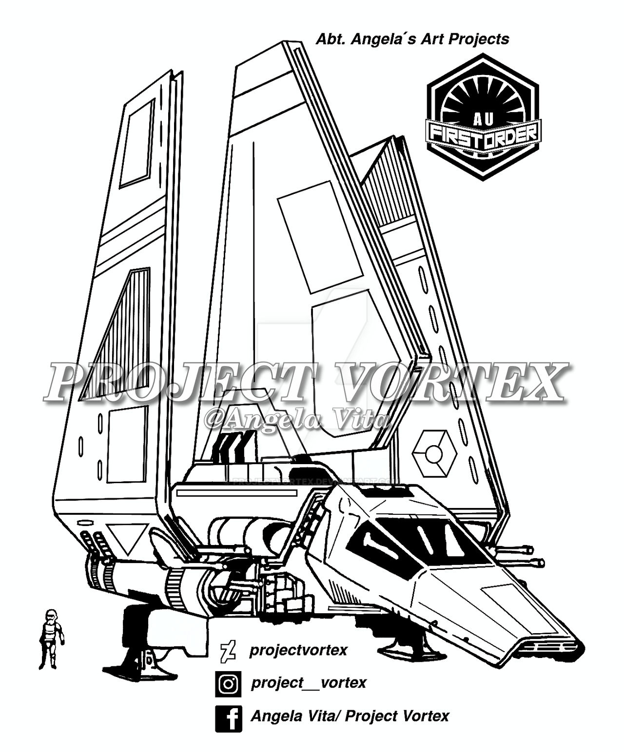 First Order Lambda Shuttle lineart by projectvortex on DeviantArt